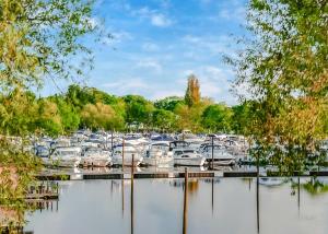 Un montón de barcos atracados en un puerto deportivo en York Marina, en Naburn