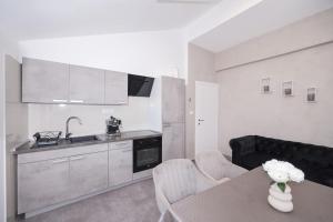 Kuchyň nebo kuchyňský kout v ubytování Apartments Škara