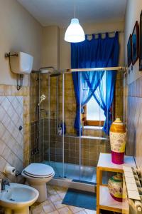a bathroom with a shower and a toilet and a sink at Luc's Home in Frattaminore +17 photos