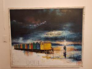 a picture of a painting of a train at BIM Backpackers In Muizenberg in Muizenberg +22 photos