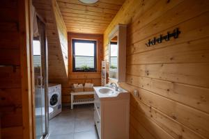 Koupelna v ubytování Dom na Zielonym Wzgórzu z własną Sauną i Jacuzzi