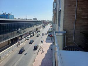 a view of a city street with cars on the road at Luxury Rooms Bari in Bari +40 photos