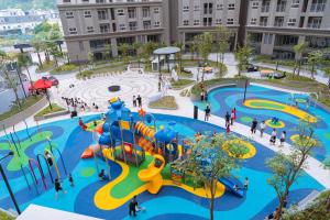 an aerial view of a playground in a city at Green Zone - San Tower Dragon Castle in Ha Long
