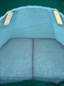 a small bed in a tent with a mattress at Garni tent in Aghk'ilisa