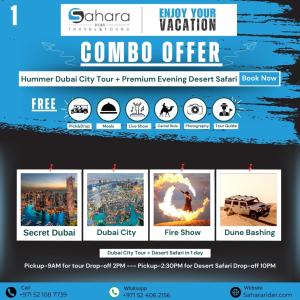 Un sitio web para un concesionario de automóviles con diferentes imágenes. en Luxury Evening Desert Safari in Hummer H2, BBQ Dinner and Belly Dance, en Dubái