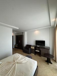 Rúm í herbergi á Hotel Zverneci