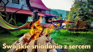 Willa pod Jemiołą tesisinde konaklayan konuklar için akşam eğlencesi