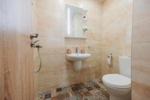 a bathroom with a toilet and a sink at Pavlina Guest House in Tsŭrvishte +33 photos