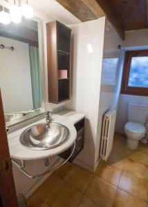 a bathroom with a sink and a toilet at Apartment E in Benasque