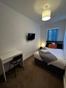 Postel nebo postele na pokoji v ubytování Durham, Free Parking, Central - Modern House