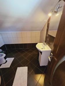 un baño con lavabo e inodoro en Aliando, en Sighişoara 2 fotos más
