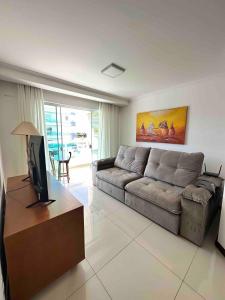 Χώρος καθιστικού στο Apartamento Com Vista para o Mar a 350m da Praia das Dunas