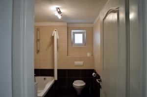 a bathroom with a toilet and a tub and a sink at Villa Dabac in Sveti Juraj +39 photos