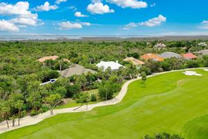 an aerial view of the golf course at the resort at Sanctuary Chateau in Sanibel