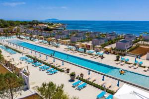 an aerial view of a resort with a swimming pool at Arena Grand Kazela Camping Homes in Medulin