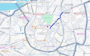 a map of the proposed route of the subway at Cosy 4 minutes à pieds du centre historique avec parking in Montluçon