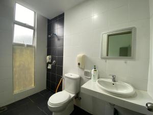 a bathroom with a toilet and a sink at Cameron Golden Hills Near Night Market CH1 in Brinchang +112 photos