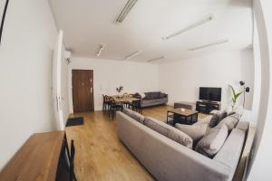 Телевизор и/или развлекательный центр в COŚ Apartament Żydowska 33