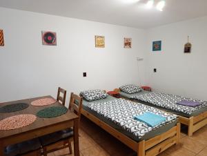 Postel nebo postele na pokoji v ubytování Apartmán u Kočky