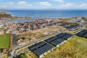 an aerial view of a town next to the ocean at 9952-Hvide-Sande-Langsand-204 in Hvide Sande