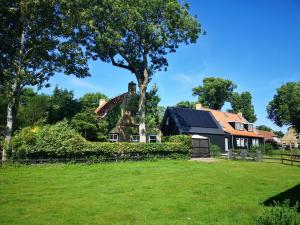 an old house with a tree and a yard at Lanterfant in Nes