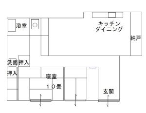 Půdorys ubytování 徳島市のまるごと貸切一軒家 最大5名 無料駐車場2台