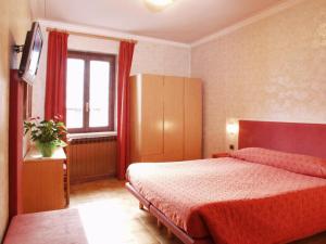 Un dormitorio con una cama grande y una ventana en Euro Hotel, en Edolo