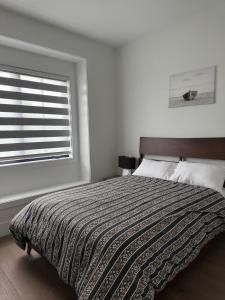a bedroom with a large bed and a window at Calm & Cozy Private Suite in Surrey