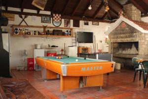 a room with a pool table in a kitchen at Apartment GRANDE in Preko