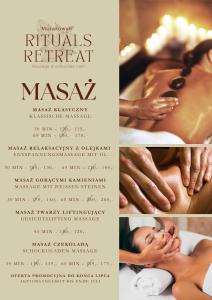 a collage of photos with a woman getting a massage at Hotel Mużakowski in Łęknica