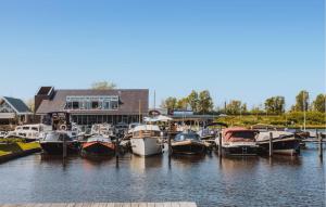 eine Reihe von Booten liegen in einem Yachthafen vor Anker in der Unterkunft Westergeest Beneden 2 Slaapk in Uitgeest + 14 Fotos