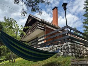 克拉尼斯卡戈拉MaxDan Lodge的房屋前的绿色吊床