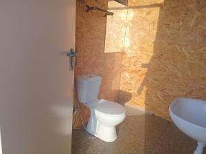 a bathroom with a toilet and a sink at Tenda campismo 47 A Retiro dos sonhos in Lagoa