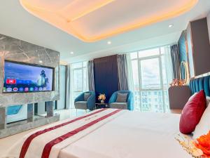 Μια τηλεόραση ή/και κέντρο ψυχαγωγίας στο Bien Sao Hotel Duong Quang Ham