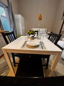 a table with a plate of food on top of it at PREVEZA DOWNTOWN garden in Preveza