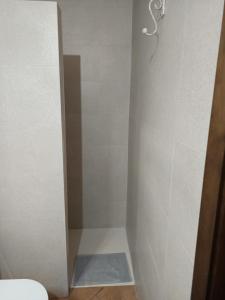 a shower in a bathroom with a toilet at Lakuarta in Hozanejos +10 photos