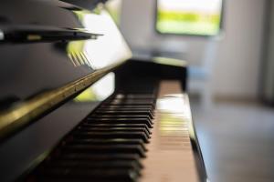 a close up of a piano keyboard at Villa Goranovic in Herceg-Novi