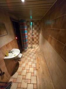 a bathroom with a toilet and a sink at Ranna Resort Hostel in Pärnu +28 photos
