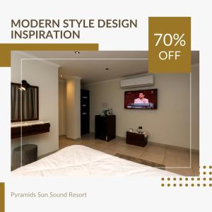 TV a/nebo společenská místnost v ubytování Pyramids Sun Sound Resort