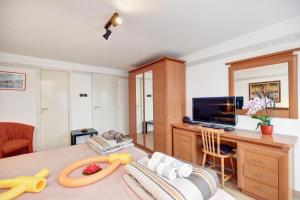 Televízia a/alebo spoločenská miestnosť v ubytovaní 6RoomS HÉVÍZ-BALATON