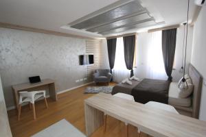Krevet ili kreveti u jedinici u objektu New Belgrade Apartments Magnetic, parking 5 evra dan