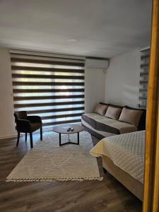 a living room with a bed and a couch and a table at Apartment Anita Cetinje 2 in Cetinje