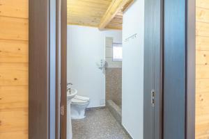 a bathroom with a toilet in a room at Resort 7 Crai - Cabana Baciu in Zărneşti