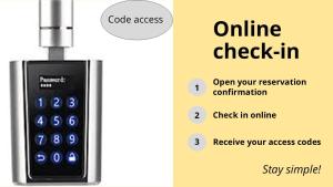 ein Screenshot eines Mobiltelefons mit einem Online-Check-in in der Unterkunft Simplex Stays Hotel Quartier 8 in Germersheim