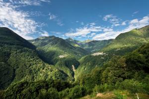 a view of a mountain valley with trees at La Casetta di Nivetta - Maggiore Estate by Ginin in Cavaglio San Donnino