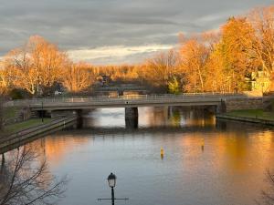 a bridge over a river in a park at European Style Open Concept Oasis on the Tay River Basin in Perth