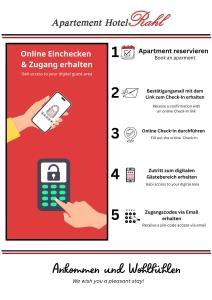 a hand holding a cell phone and a calculator at ApartHotel Rahl in Hamburg