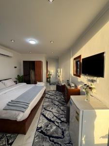 TV a/nebo společenská místnost v ubytování NEW ASSER HOTEL PYRAMID