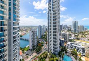 an aerial view of a city with tall buildings at Chevron Renaissance - Private Apartments - Hosted by Coastal Letting Co. in Gold Coast