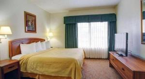 a hotel room with a bed and a television at Quality Inn & Suites Airport in Austin